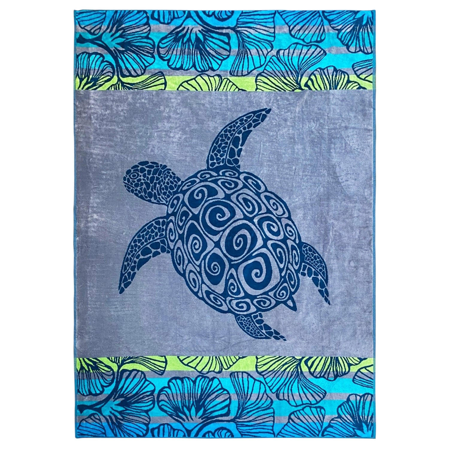 STRANDTUCH Frottee Velours Jacquard Camada 140x180 400g/m² - Grau, Textil (140/180cm) - LE COMPTOIR DE LA PLAGE