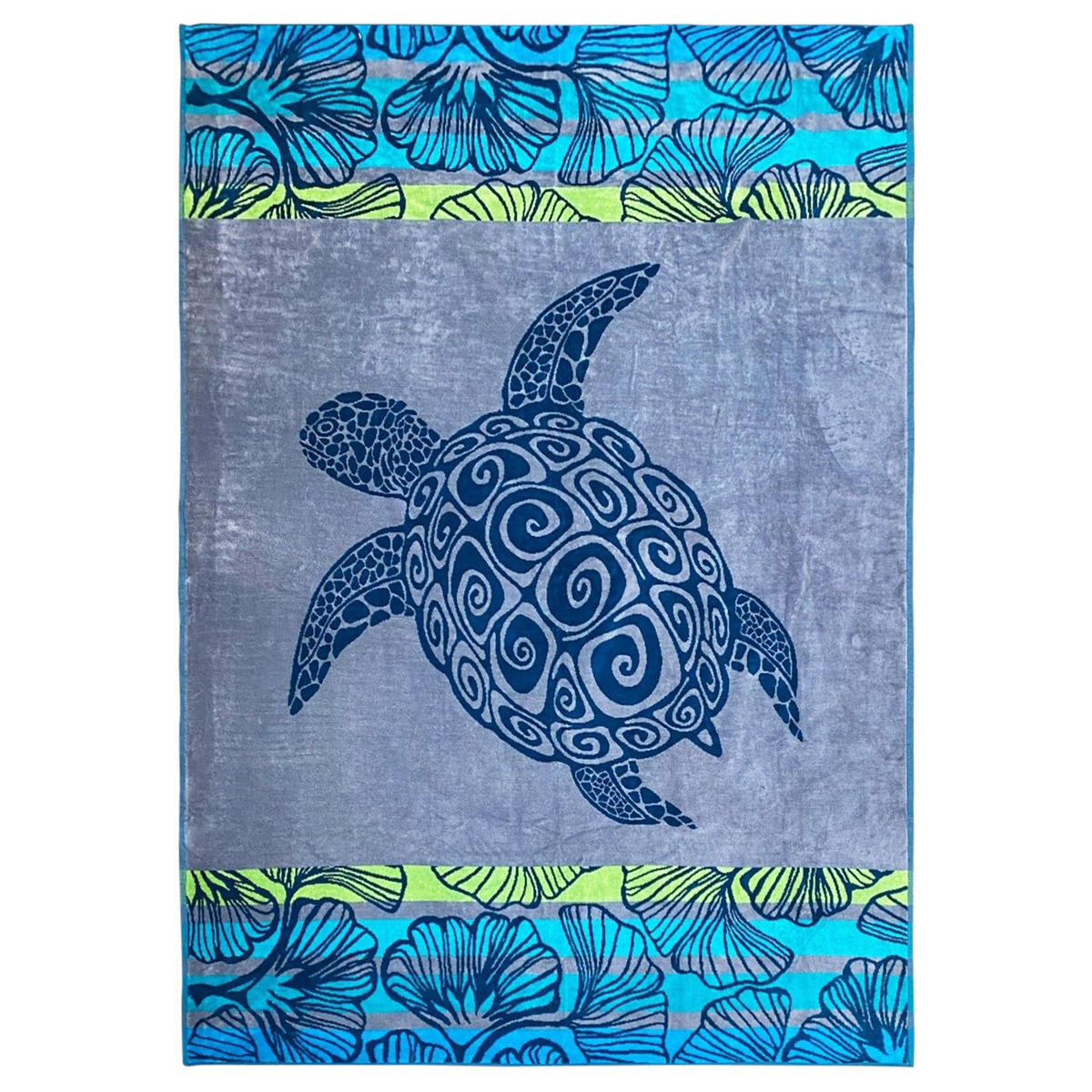 STRANDTUCH Frottee Velours Jacquard Camada 140x180 400g/m² - Grau, Textil (140/180cm) - LE COMPTOIR DE LA PLAGE