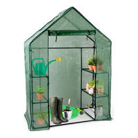 GEWÄCHSHAUS Grün 143 x 73 x 195 cm 6 Ablagen Metall Kunststoff - Grün, Kunststoff/Metall (73/195/143cm) - Kinzo