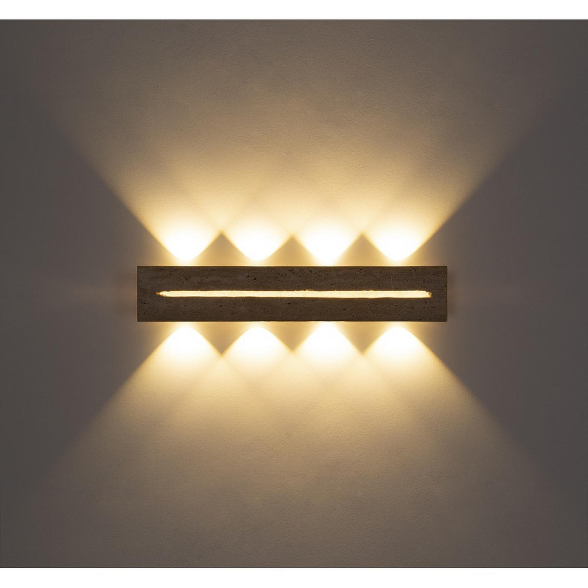 LED WANDLEUCHTE Metall Travertin weiß matt Up & Down - Weiß, Metall (60/11/6cm) - Globo Lighting