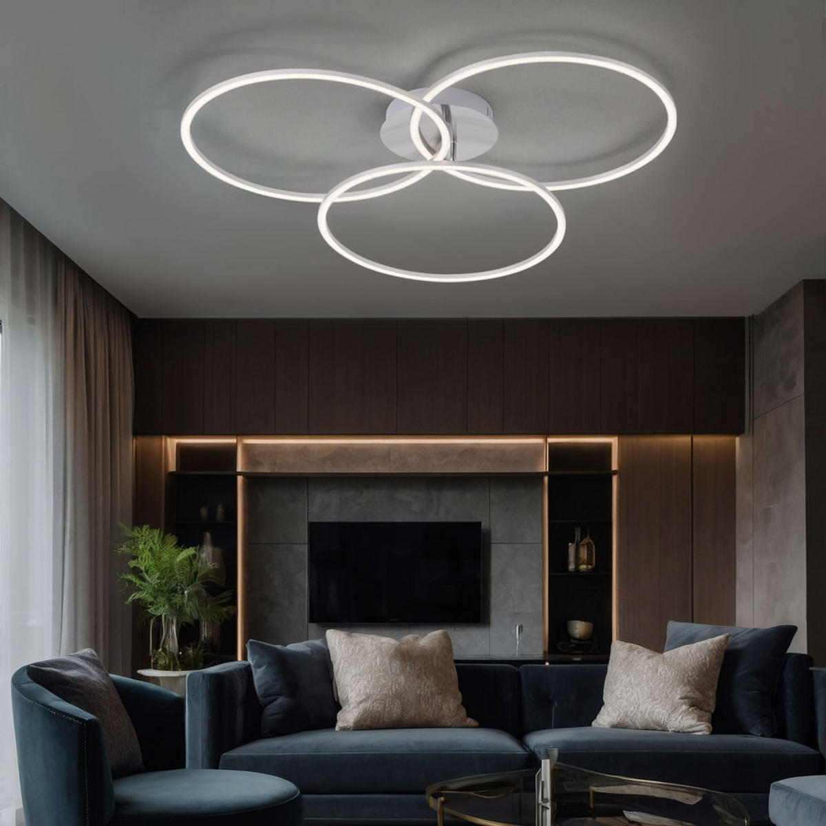 LED DECKENLEUCHTE IVANKA Silber - Silberfarben, Metall (79/76/9cm)