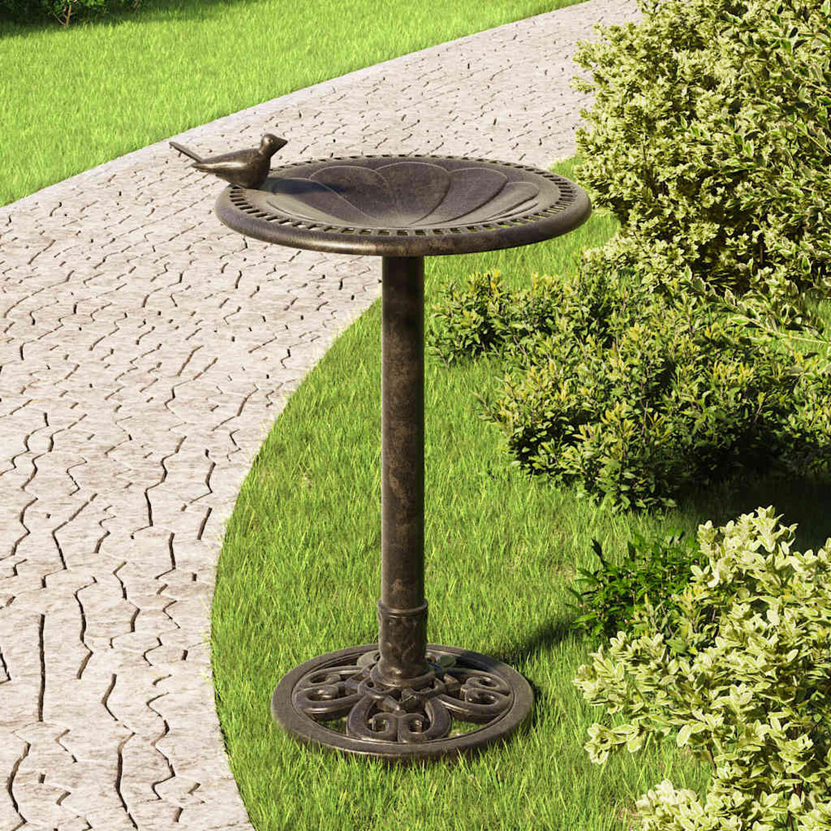 VOGELBAD Bronzen Kunststoff - Bronzefarben, Kunststoff (150/76/150cm) - vidaXL