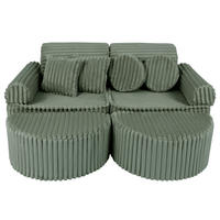 KINDERSOFA, Pocket Max, Churros, Salboliv - Olivgrün, Textil (120/25/60cm) - MeowBaby