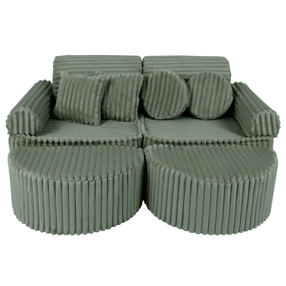 KINDERSOFA, Pocket Max, Churros, Salboliv - Olivgrün, Textil (120/25/60cm) - MeowBaby