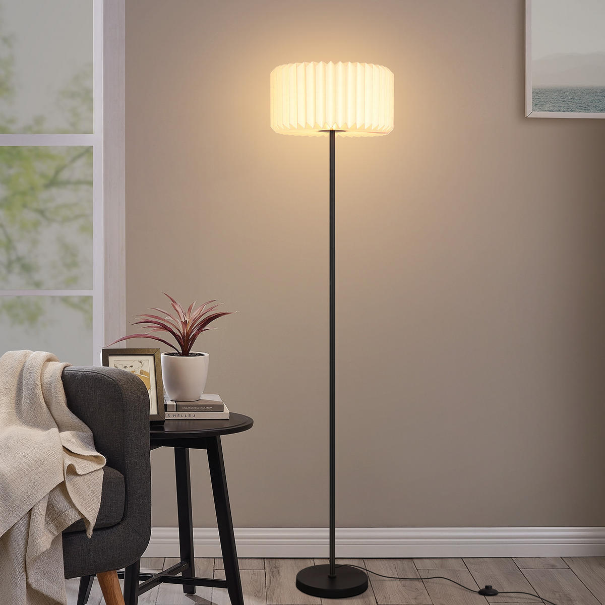 STEHLAMPE Glanzar 152.0/35.0/35.0 cm - Weiß, Karton (152/35/35cm) - ZMH