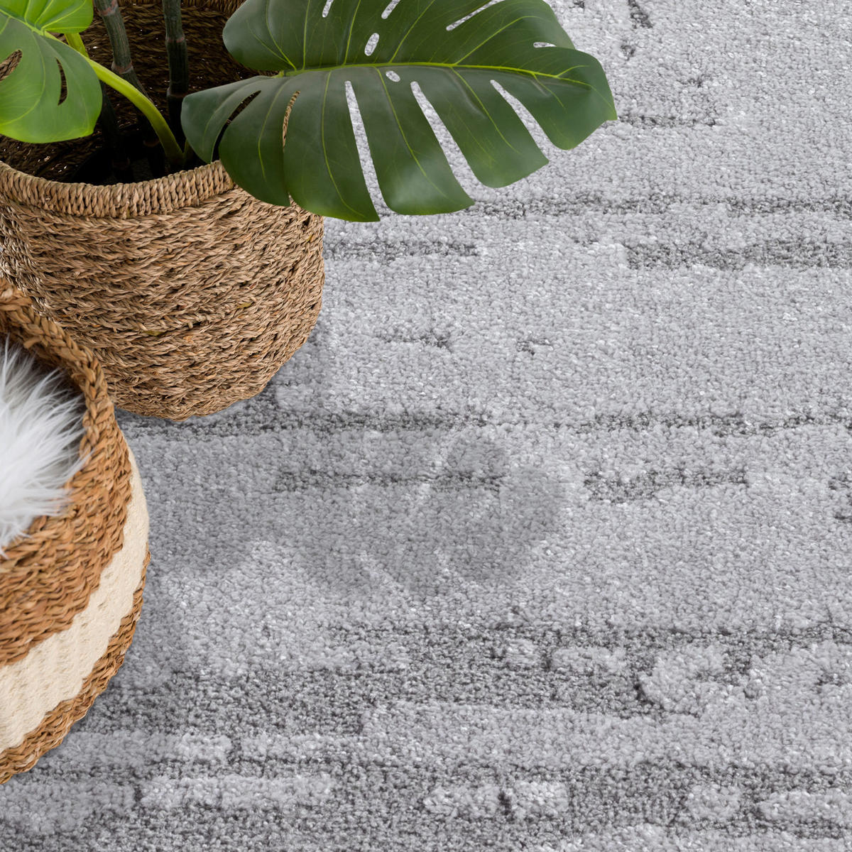 KURZFLOR-TEPPICH Flair 171 Grau 200x290 cm - Grau, Textil (200/290cm) - carpet city