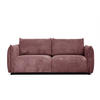 SOFA TAUER 3-Sitzer, altrosa - Schwarz/Altrosa, Holzwerkstoff/Kunststoff (112/84/206cm) - Courtois Laville
