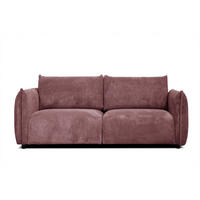 SOFA TAUER 3-Sitzer, altrosa - Schwarz/Altrosa, Holzwerkstoff/Kunststoff (112/84/206cm) - Courtois Laville