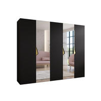 DREHTÜRENSCHRANK 202/250/52 5-türig - Goldfarben/Schwarz, Holz/Metall (250/202/52cm) - Abiks Möbel