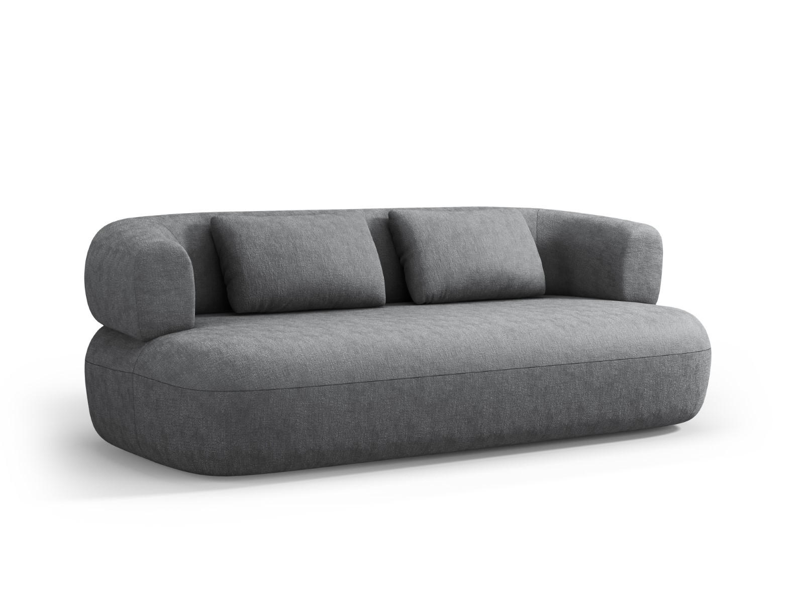 SOFA Jenny aus Chenille-Stoff dunkelgrau 3 Sitzplätze - Dunkelgrau, Textil (90/73/178cm) - Micadoni