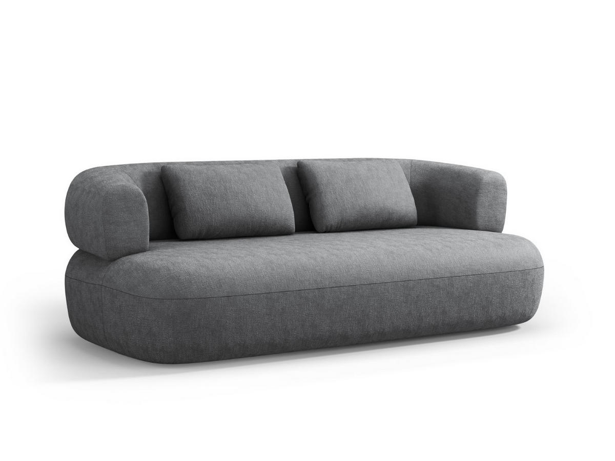 SOFA Jenny aus Chenille-Stoff dunkelgrau 3 Sitzplätze - Dunkelgrau, Textil (90/73/178cm) - Micadoni