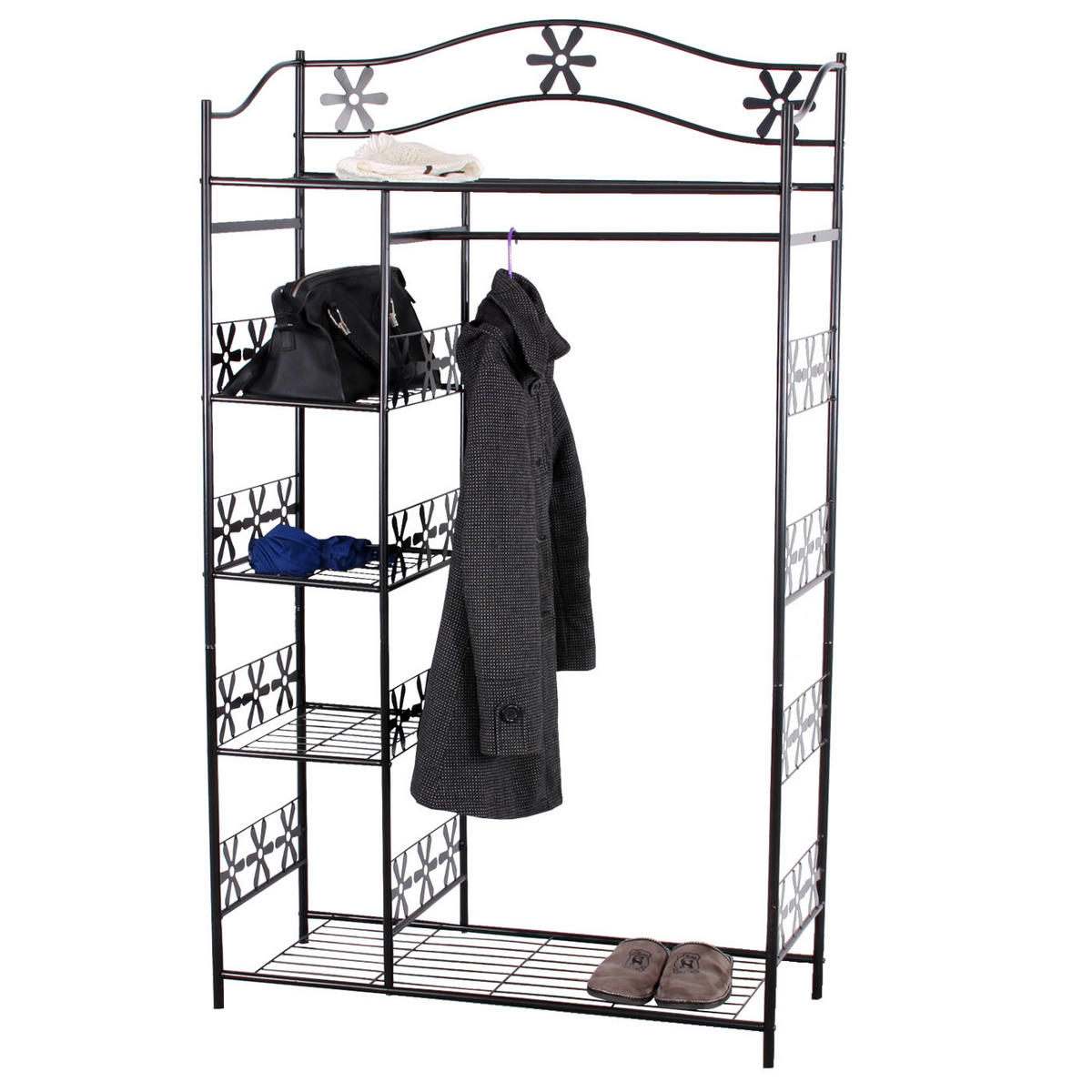 METALL-GARDEROBE OHNE VORHANG Schwarz - Schwarz, Metall (100/172/43cm) - MCW
