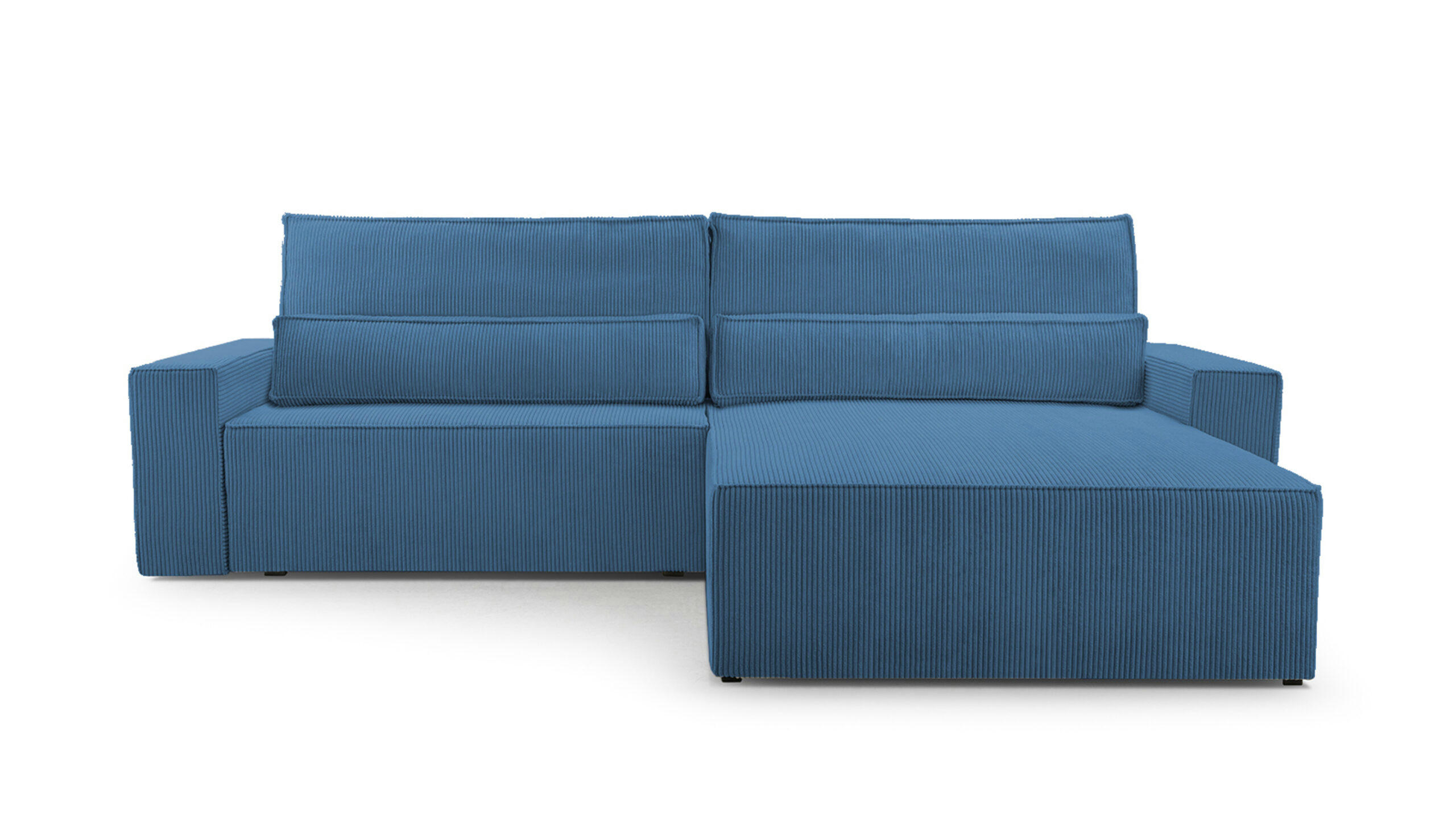 ECKSOFA - Denver L - Dunkelblau - Dunkelblau, Holz (290/200cm) - Möblo