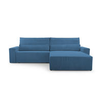 ECKSOFA - Denver L - Dunkelblau - Dunkelblau, Holz (290/200cm) - Möblo
