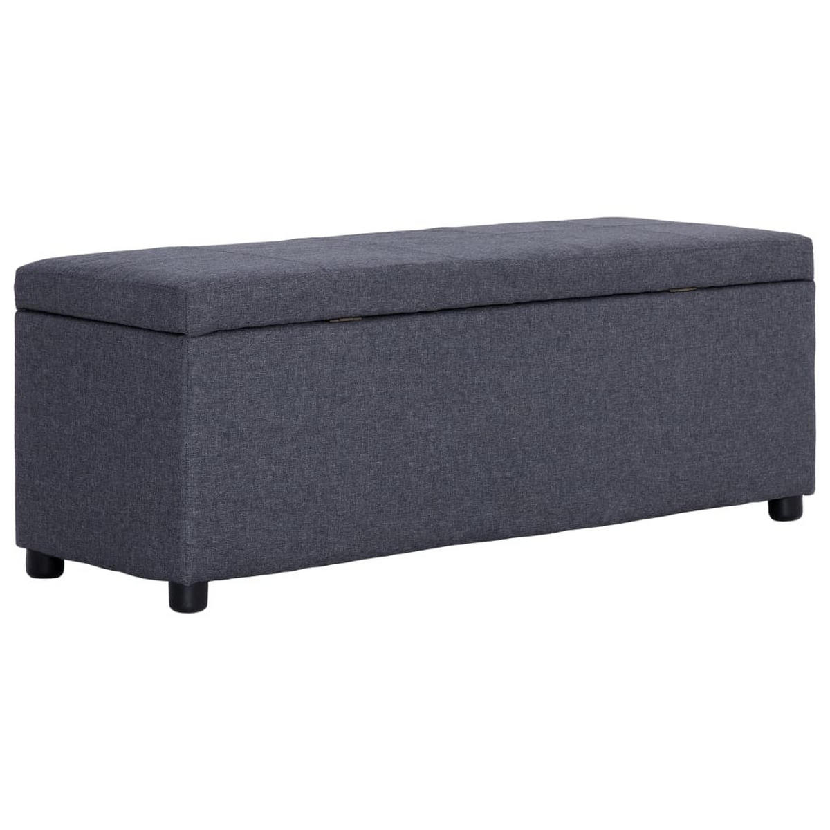 BANK Mit Staufach 116 Cm Dunkelgrau Polyester - Grau, Textil (38/43/116cm) - vidaXL