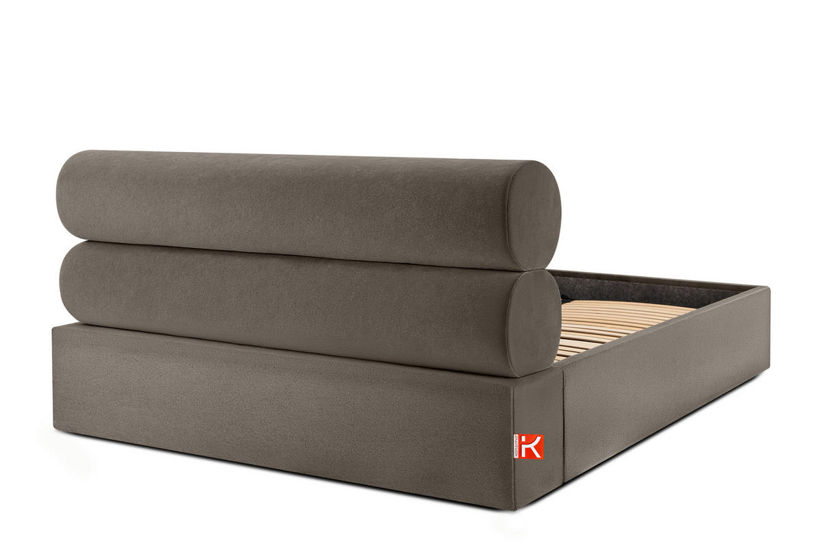 POLSTERBETT LUNEO - Schwarz/Braun, Holz/Holzwerkstoff (162/204cm) - KONSIMO®