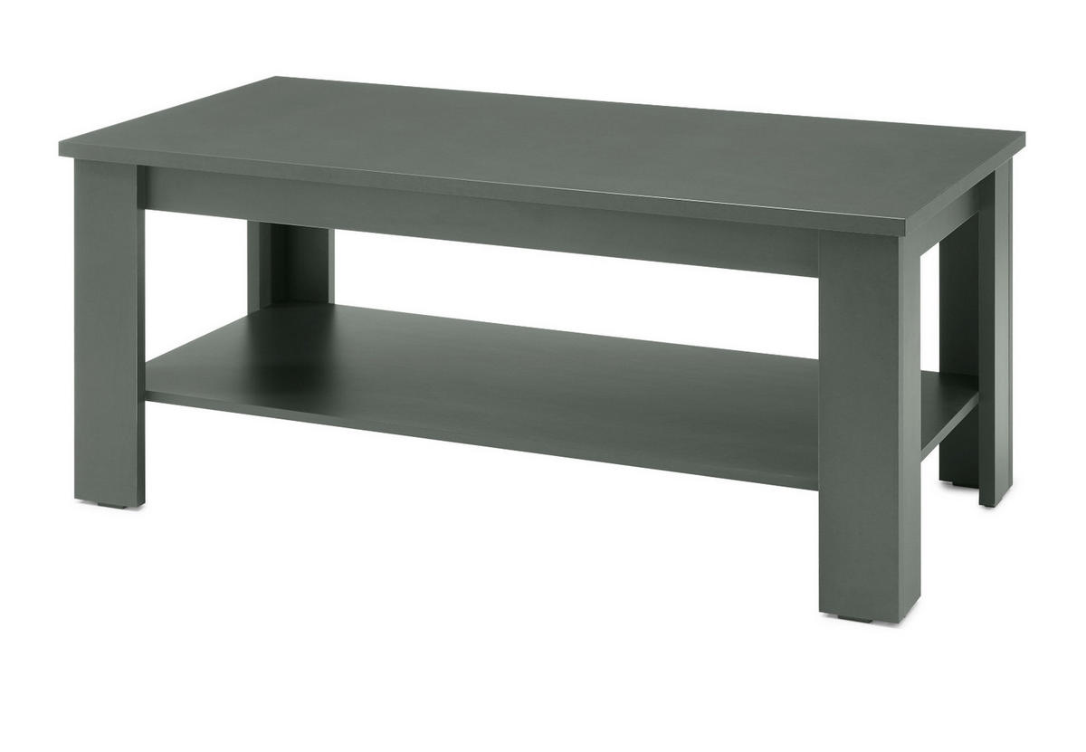 COUCHTISCH grün Landhaus 120 cm, Beistelltisch mit Ablage - Grün, Holzwerkstoff (120/60/52cm) - Furn.Design