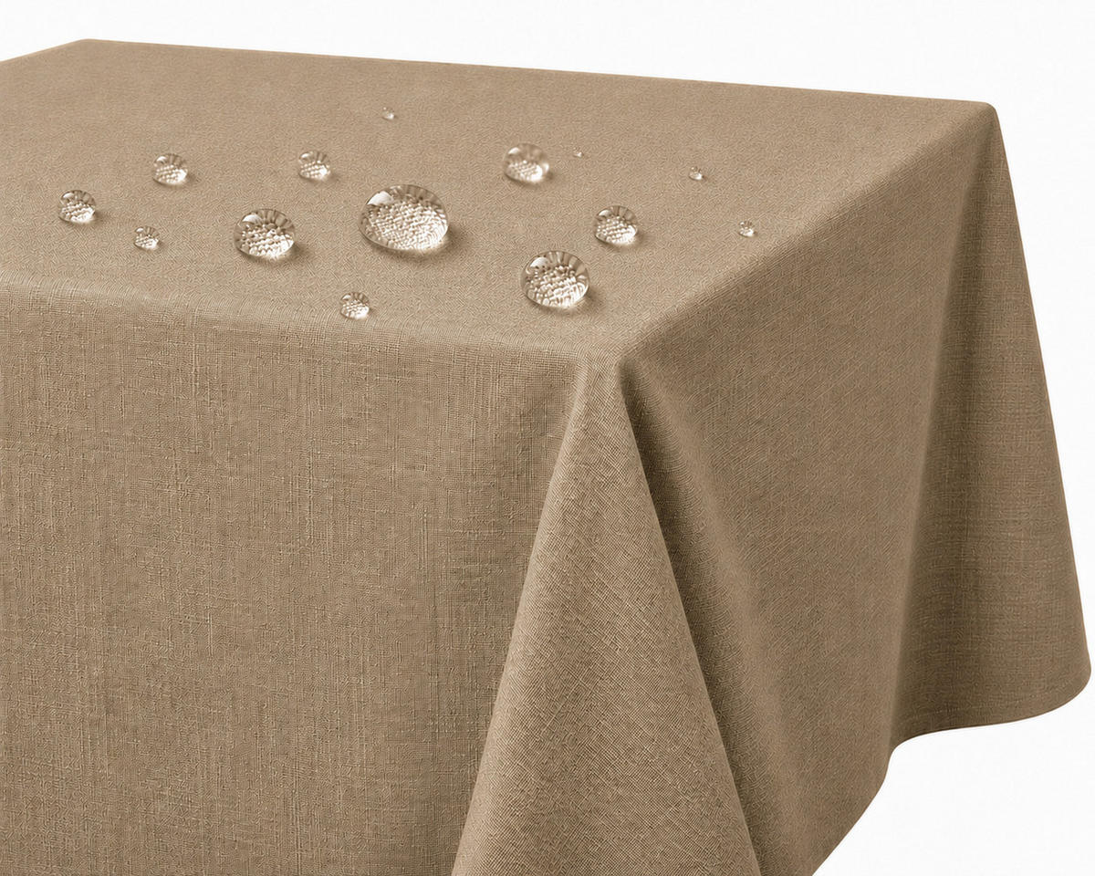 TISCHDECKE Leinenoptik 90/90 cm eckig beige natur - Naturfarben, Kunststoff (90/90cm) - TiborTex