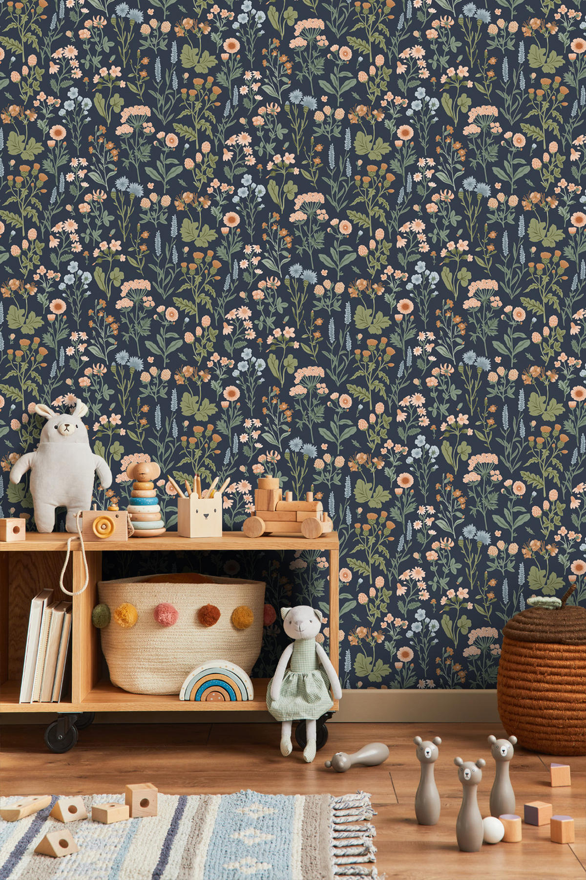 TAPETE Feldblumen 50 x 900 cm - Blau, Papier (50/900cm) - Sanders & Sanders