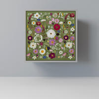 SIDEBOARD WILD GARDEN, Grau, 57,5x42x57,5 cm, Ohne Füße - Multicolor/Grau, Holzwerkstoff (57.5/57.5/42cm) - SpaceRebels