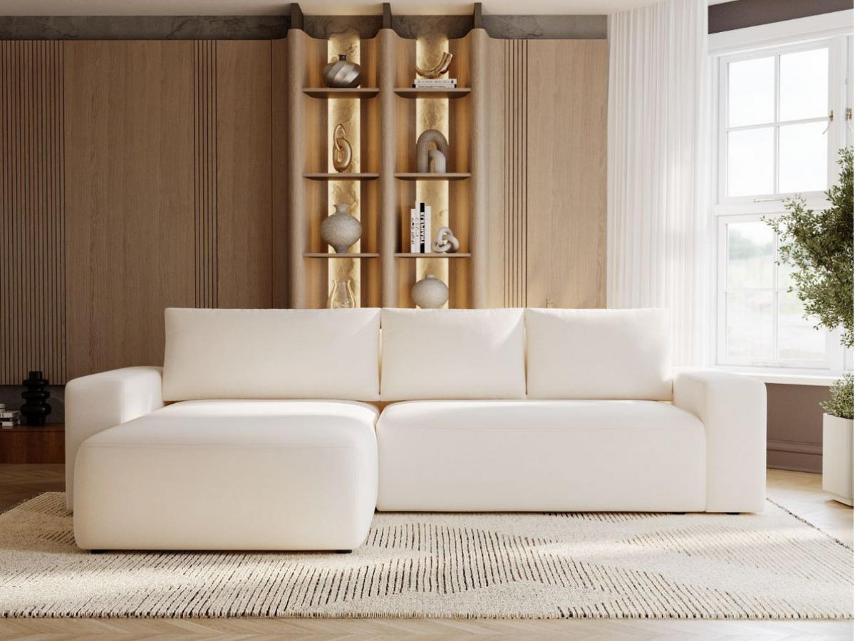 ECKSOFA Tazones Creme Links - Creme, Holz/Kunststoff (250/165cm) - Graingold