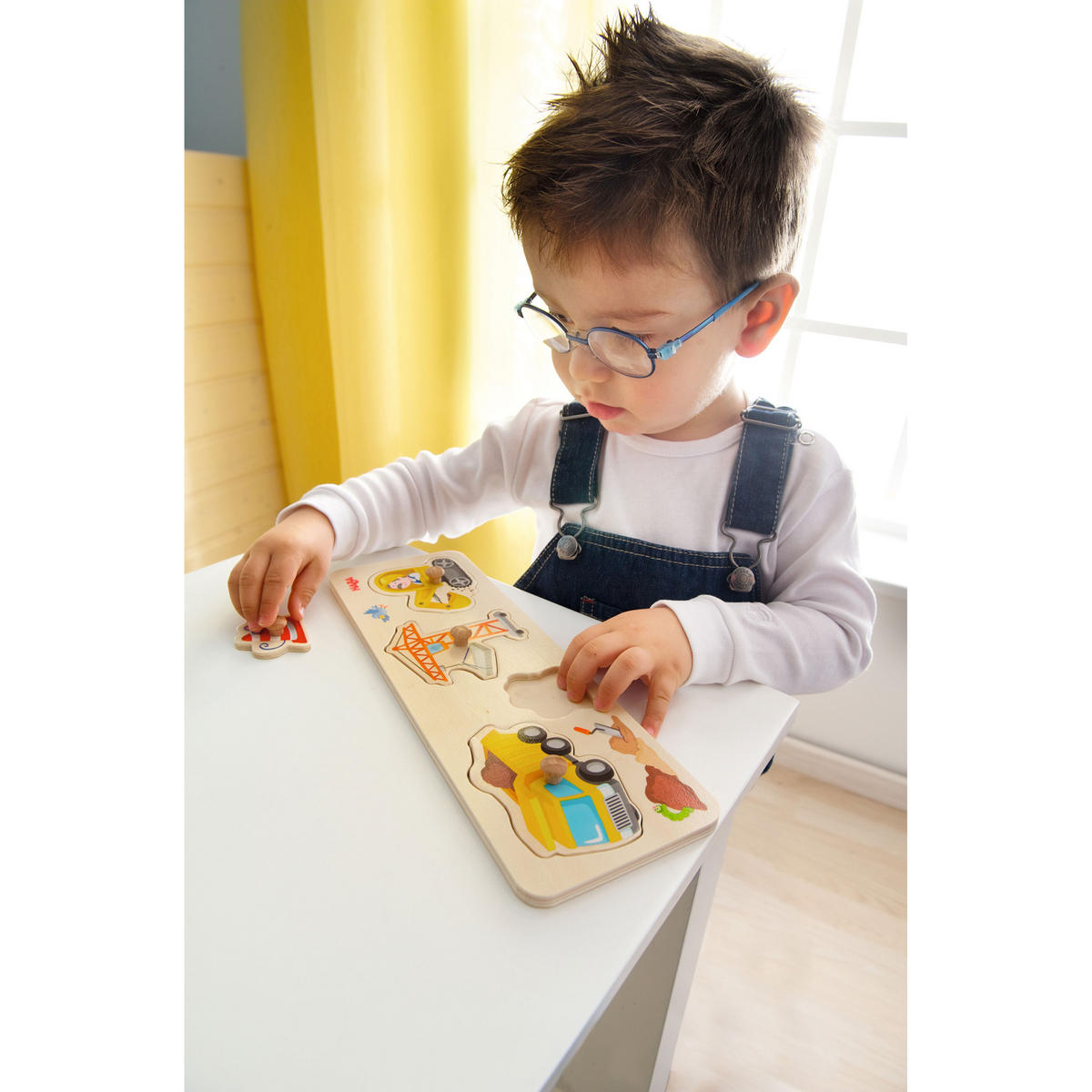 GREIFPUZZLE Auf Der Baustelle, ab 12 Monaten - Multicolor, Naturmaterialien (30.4/1.7/10.1cm) - Haba
