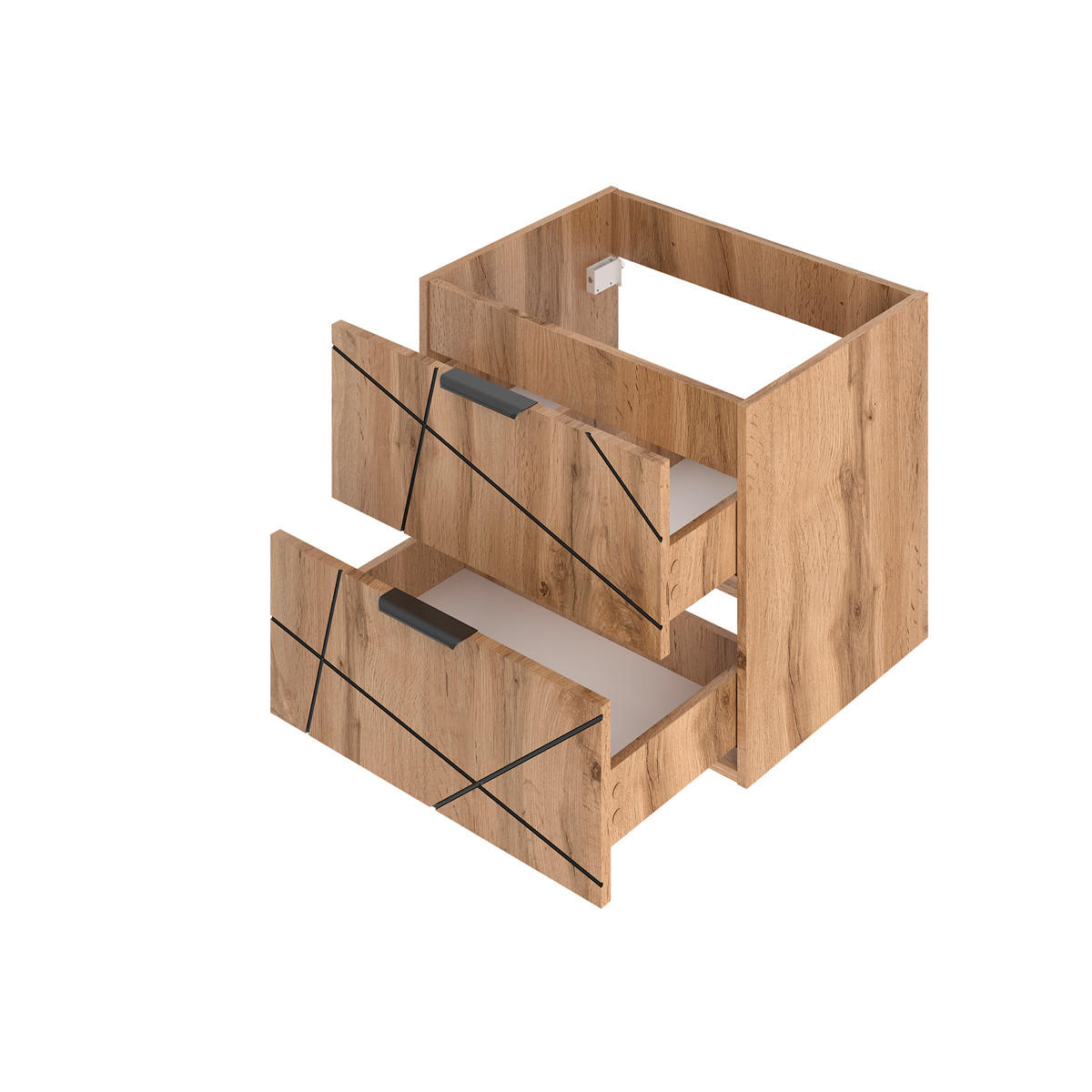 WASCHTISCHUNTERSCHRANK 60.6cm Teren Holz - Braun, Holzwerkstoff (60.6/52.2/46.5cm) - Petits-meubles