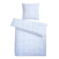 SEERSUCKER-BETTWÄSCHE 135x200 Sommer Bettbezug Bügelfrei aus 100% Baumwolle, Bettbezüge Wolken Muster Blau - Blau, Textil (135/200cm) - Carpe Sonno