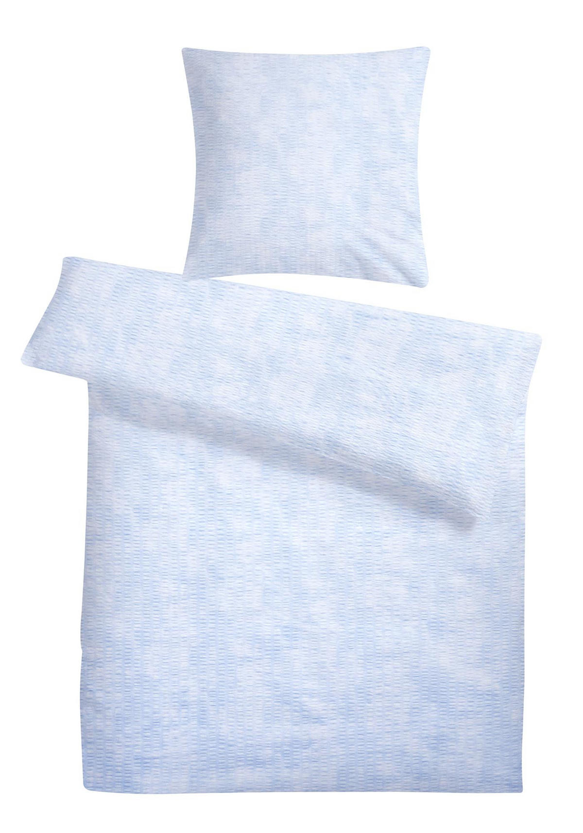 SEERSUCKER-BETTWÄSCHE 135x200 Sommer Bettbezug Bügelfrei aus 100% Baumwolle, Bettbezüge Wolken Muster Blau - Blau, Textil (135/200cm) - Carpe Sonno