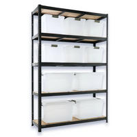 SCHWERLASTREGAL Ragnar inkl. 10x Aufbewahrungsbox 30 & 45 Liter - Schwarz, Metall (120/180/40cm) - PROREGAL