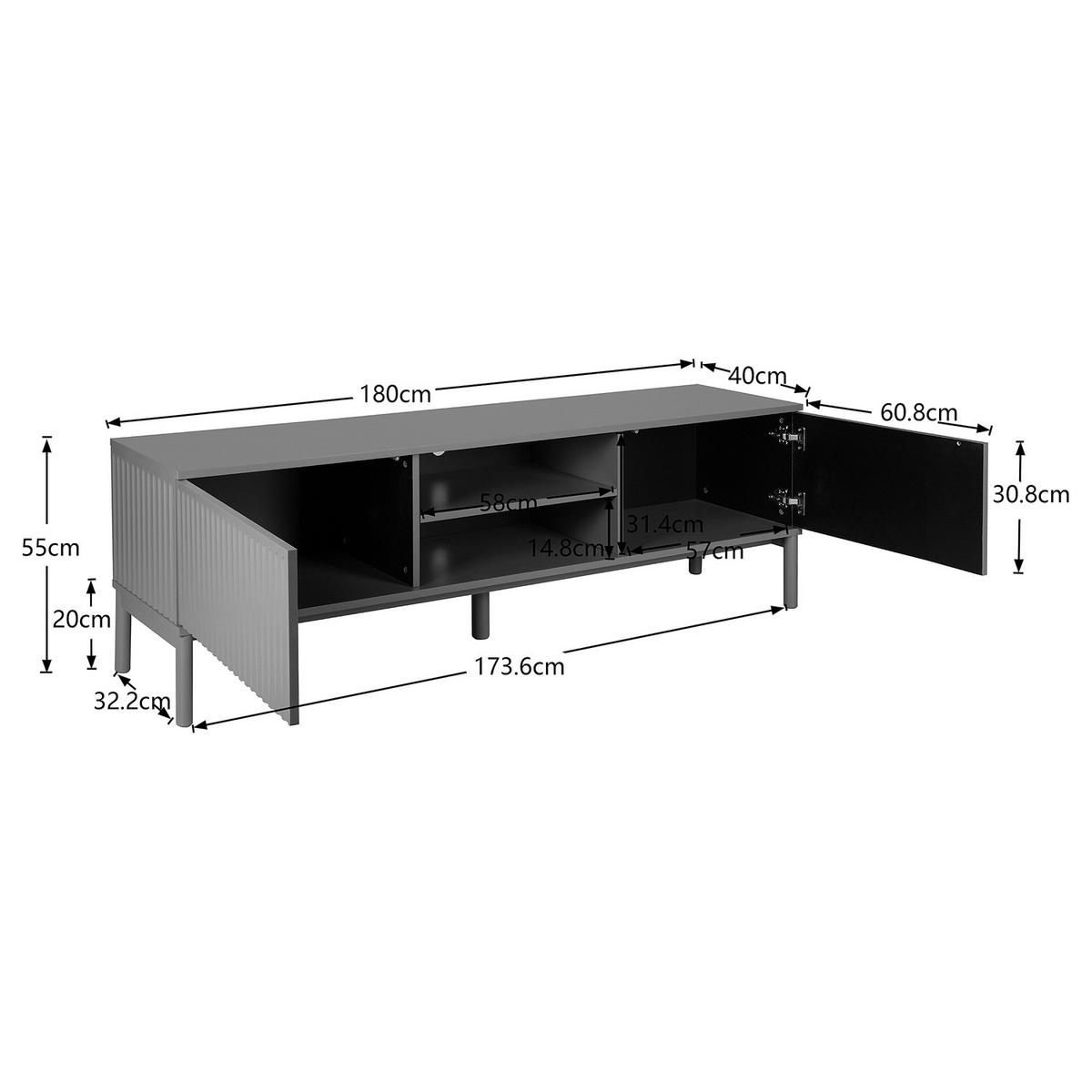 TV-LOWBOARD - Kaschmir, Holz/Holzwerkstoff (180/55/40cm) - home24