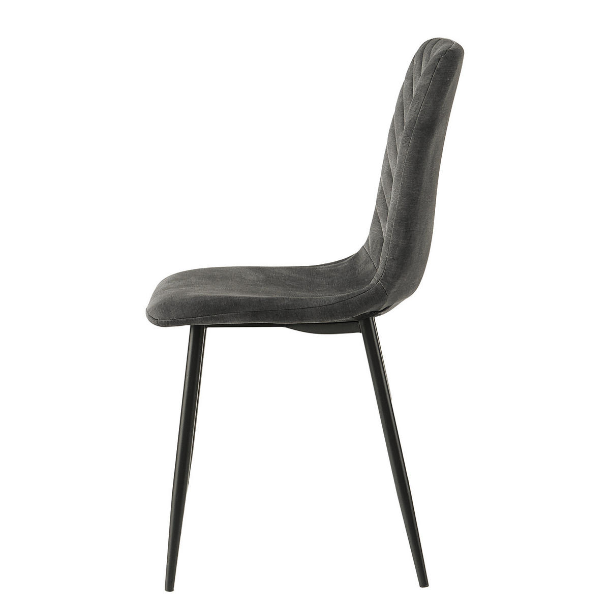 ESSZIMMERSTUHL - 2er-Set - Anthrazit, Textil/Metall (54/88/44cm) - home24