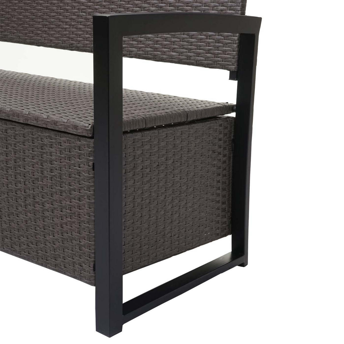 POLY-RATTAN 3ER SITZBANK Grau, Grün - Grau/Grün, Kunststoff (164/87/57cm) - MCW