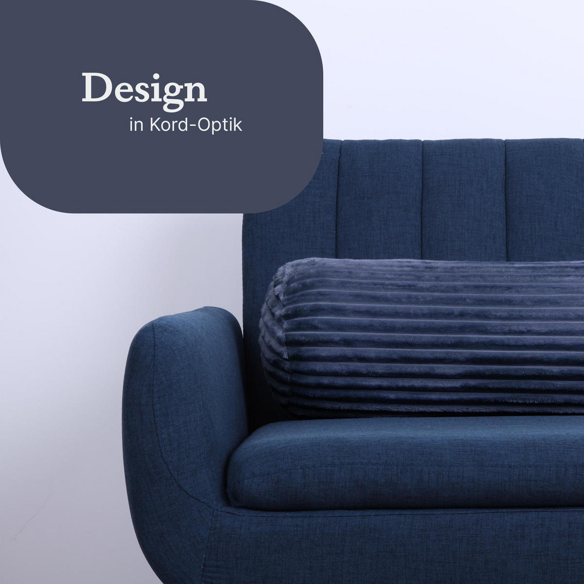 DEKOKISSEN Cord 20x70 cm Mitternachtsblau - Blau, Textil (20/70cm) - Bestlivings