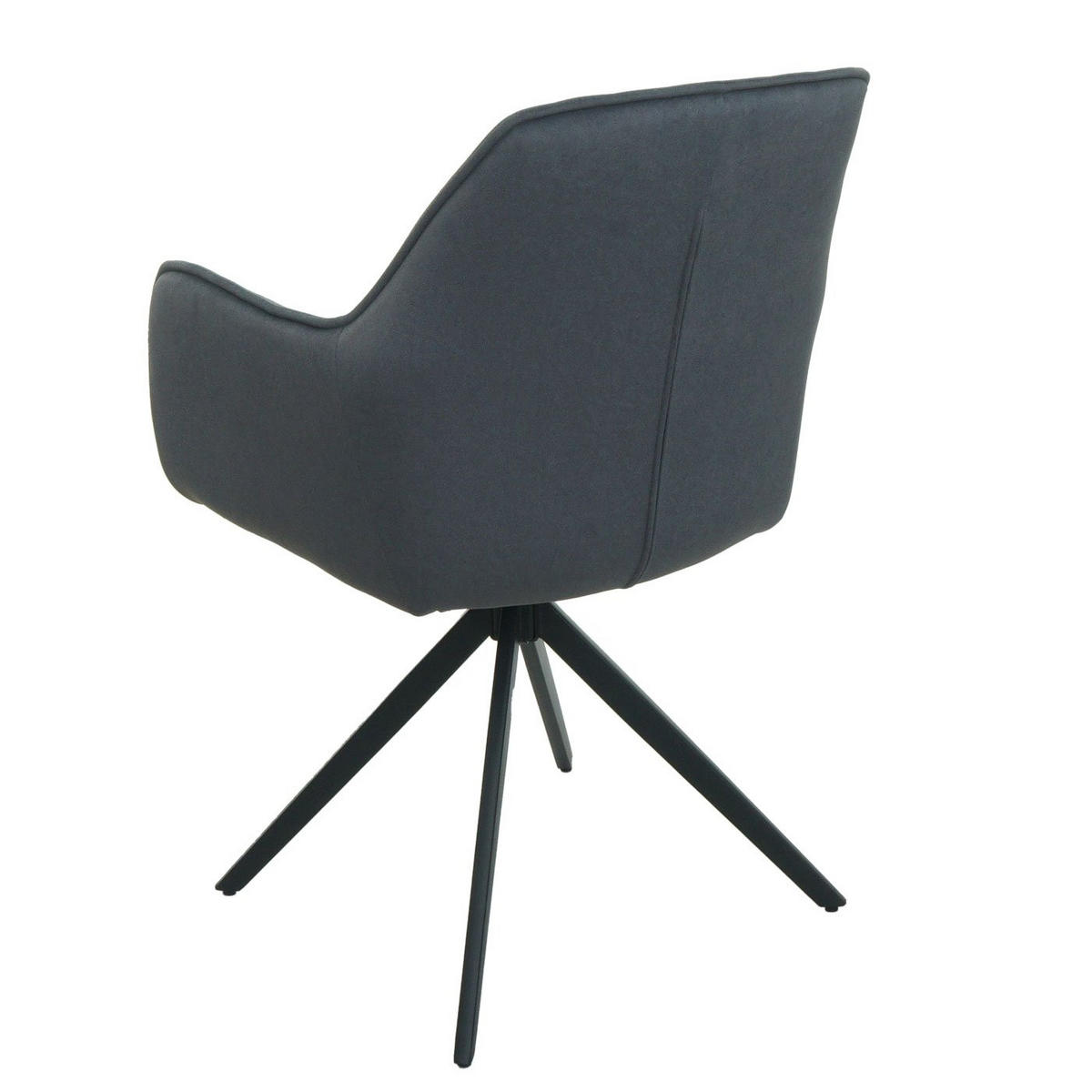 ESSZIMMERSTUHL 6er-Set 87x58x55cm Sitzhöhe 46cm drehbar Auto-Position Stoff/Textil Anthrazit - Anthrazit, Textil (58/87/55cm) - CHEFGASTRO