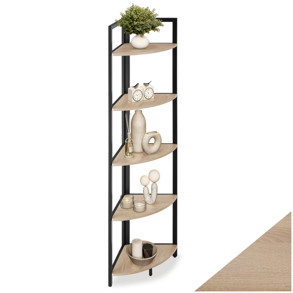 ECKREGAL Castlebar ,inklusive Kippschutz, 30 x 30 x 150 cm,Industrial Holz hell, Eiche Sonoma - Naturfarben, Holzwerkstoff (30/150/30cm) - tectake
