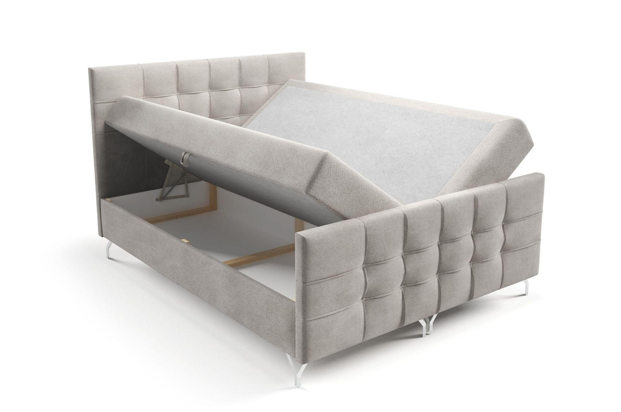 Thumbnail - Fun Möbel Boxbett, Schwarz, Textil, 200x220 cm, Schlafzimmer, Betten, Boxspringbetten