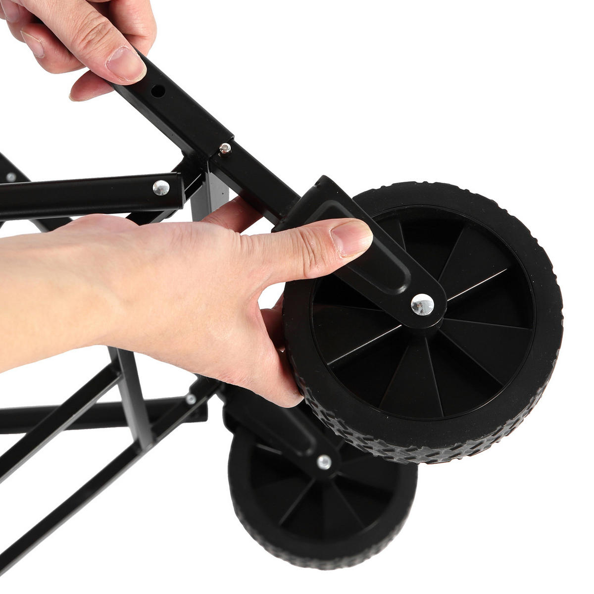 GARTENWAGEN Leichter 66 cm Army Grün – Klappbarer Outdoor Transportwagen mit All-Terrain Rädern - Grün, Metall (66/45/41cm) - Urban Meuble