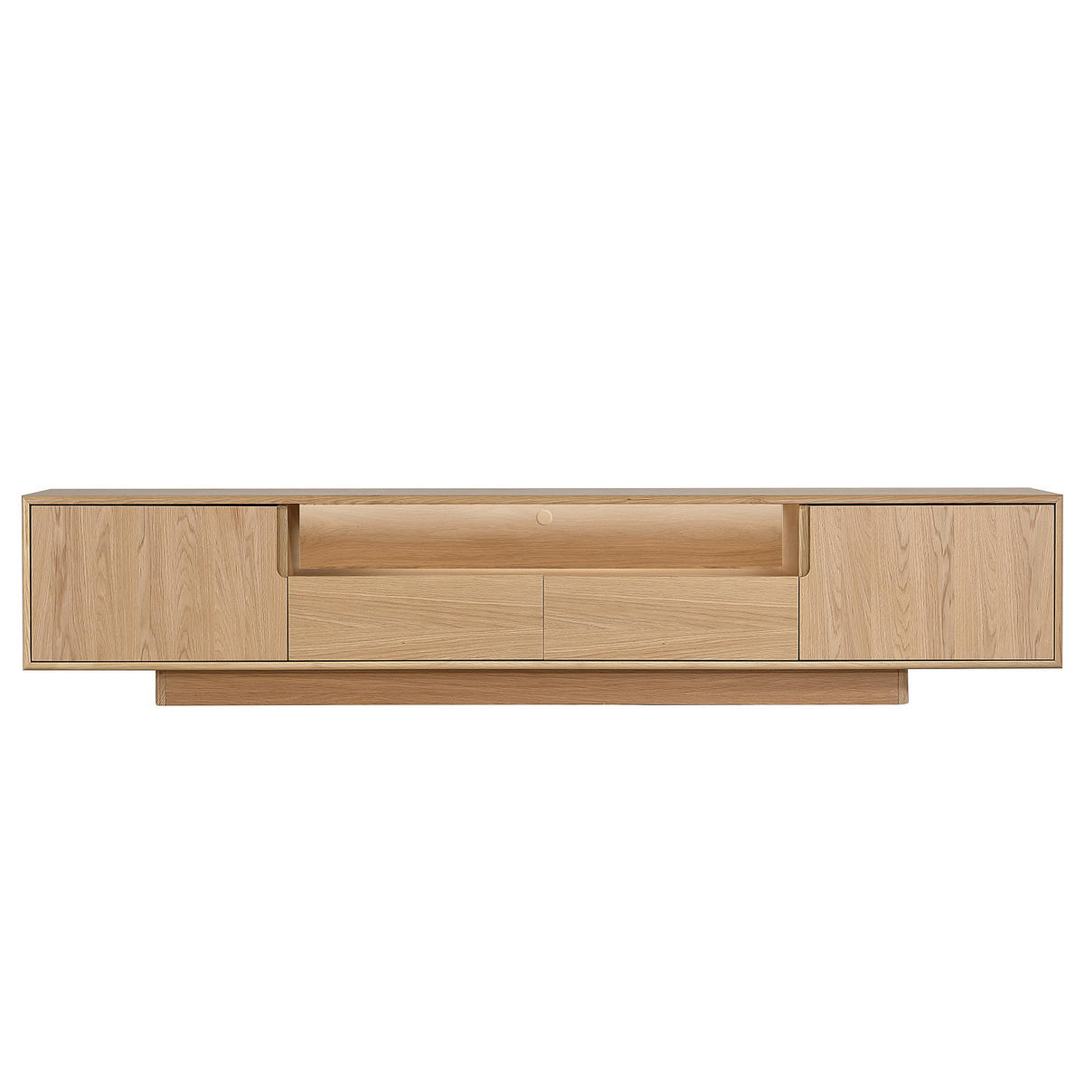 TV-LOWBOARD - Eiche teilmassiv - Eiche - Braun, Eichenholz/Holzwerkstoff (200/45/40cm) - home24