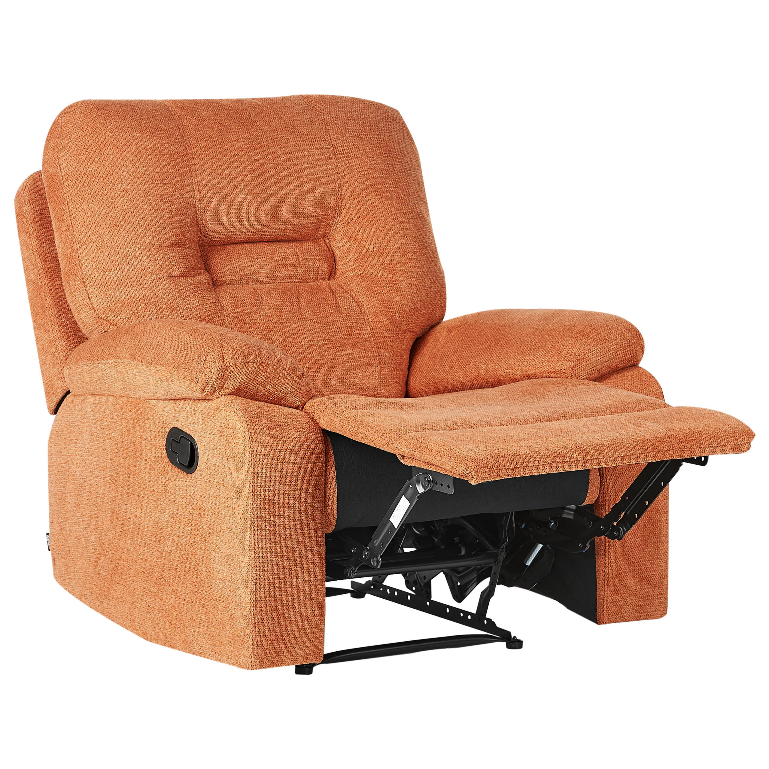 FERNSEHSESSEL mit Fußstütze Stoff Orange Bergen - Orange, Textil (90/101/72cm) - Beliani