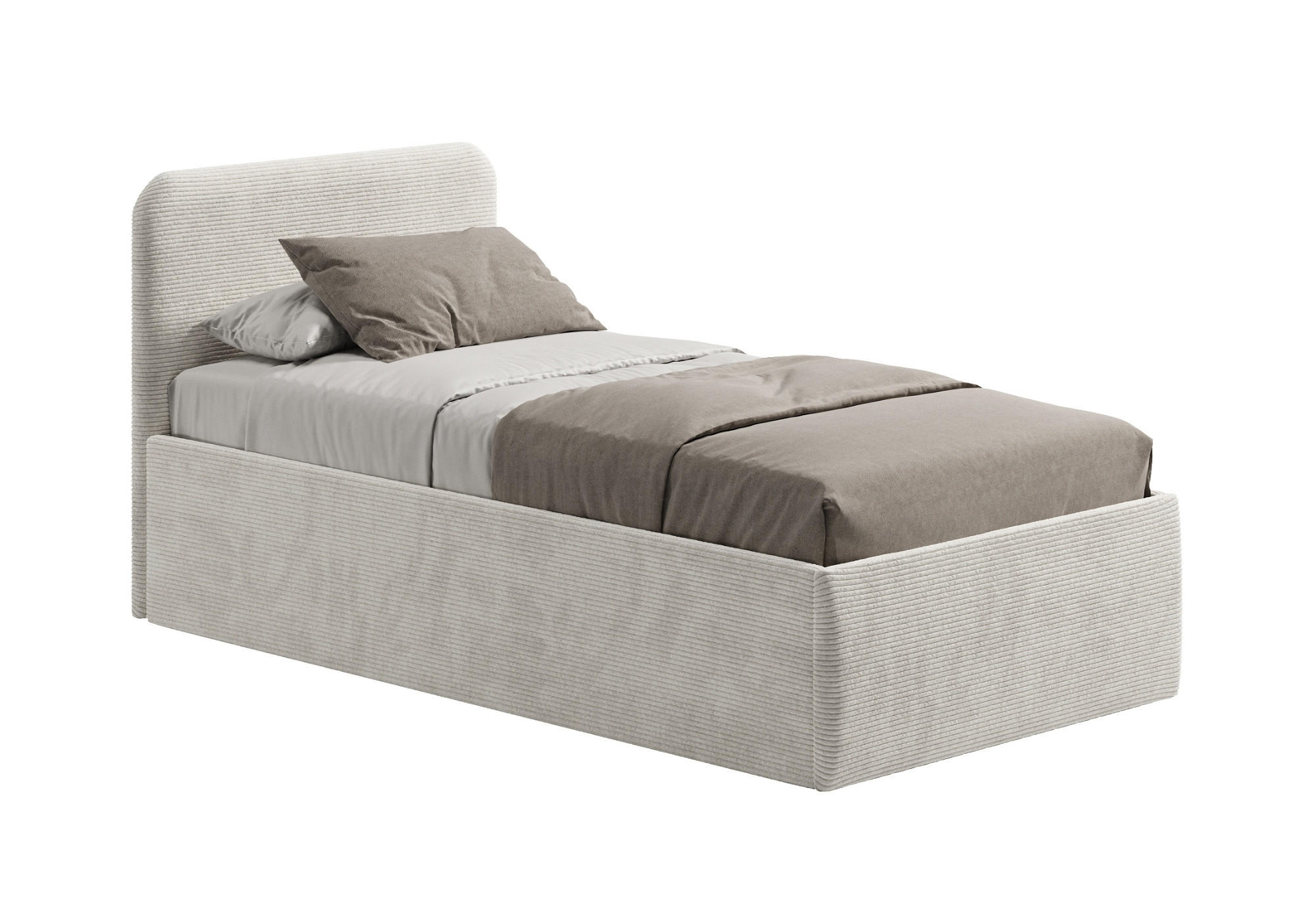 POSLTERBETT mit Bonnell-Matratze 100x200 cm in Hellbeige - Beige, Holzwerkstoff/Textil (100/200cm) - Home Collective