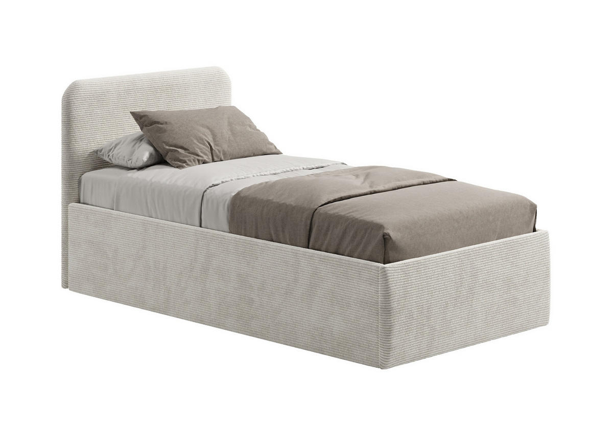 POSLTERBETT mit Bonnell-Matratze 100x200 cm in Hellbeige - Beige, Holzwerkstoff/Textil (100/200cm) - Home Collective