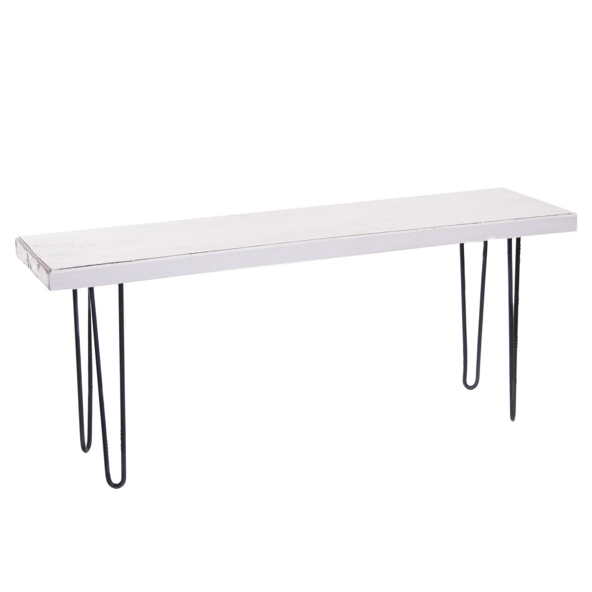 SITZBANK Bohle 120 Mahagoni Massivholz, Metallbeine 06 weiß-landhaus - Weiß, Holz (120/50/30cm) - DESIGN DELIGHTS