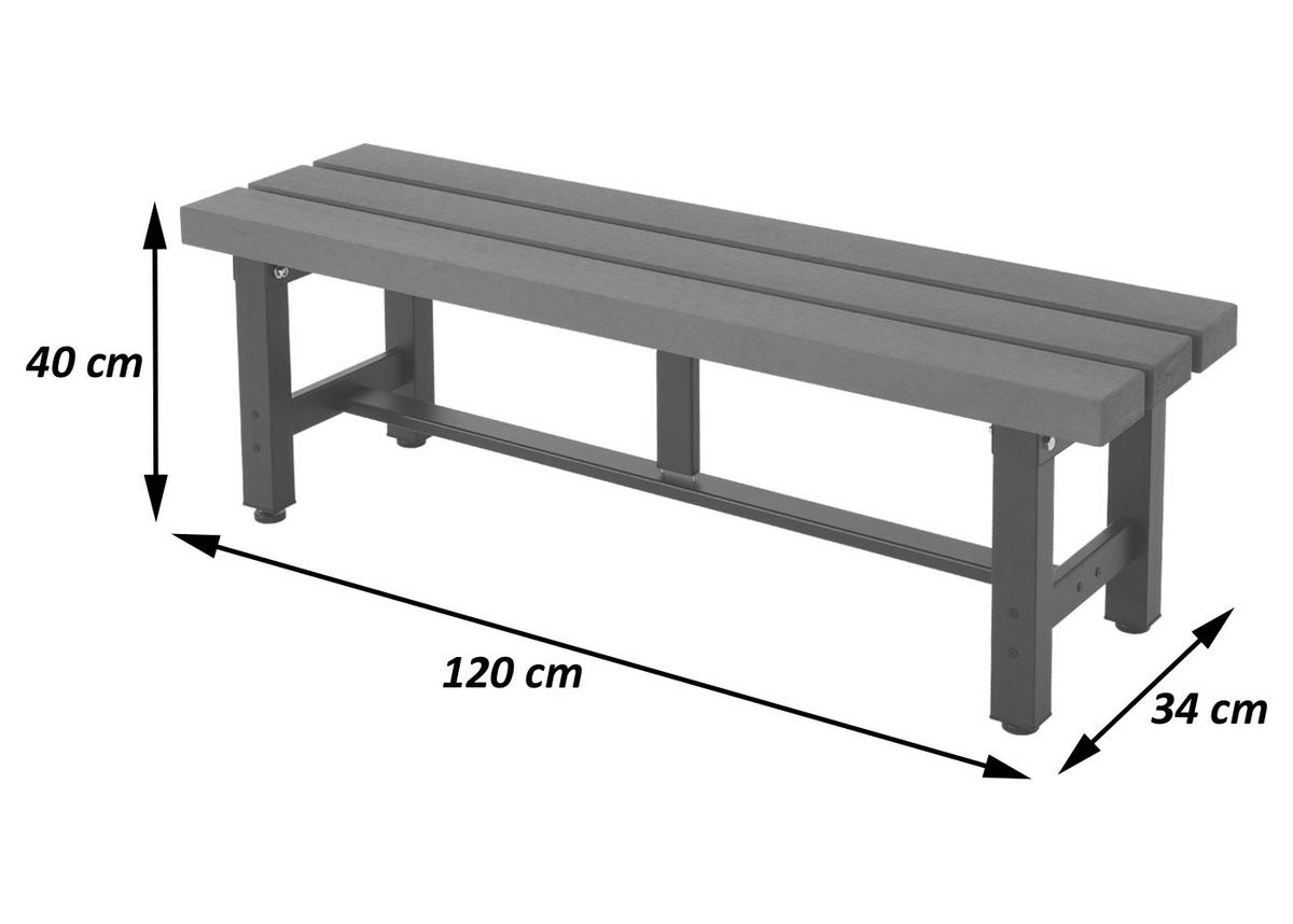 ALU GARTENBANK Braun - Braun, Metall (120/40/34cm) - MCW