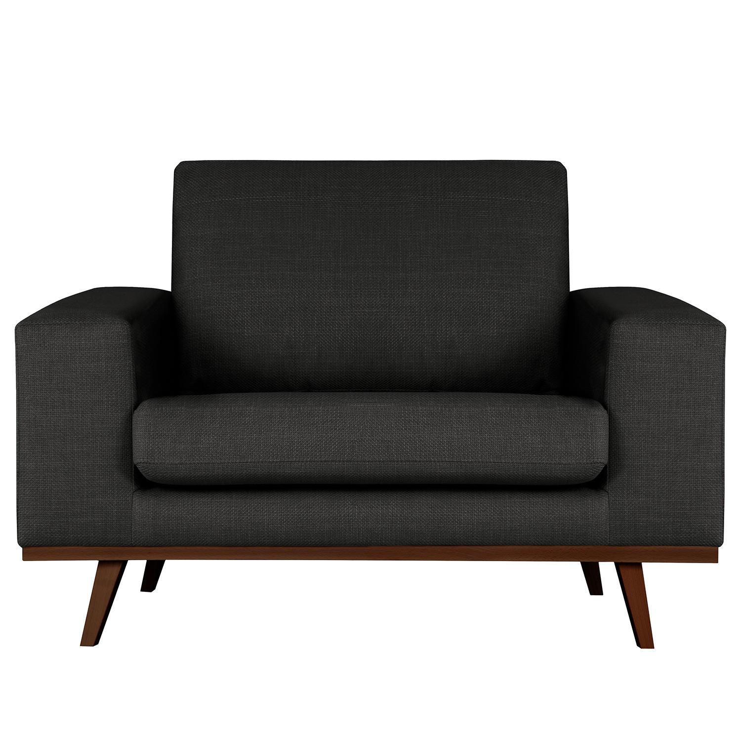 SESSEL - Buchefarben/Schwarz, Textil (122/81/88cm) - home24