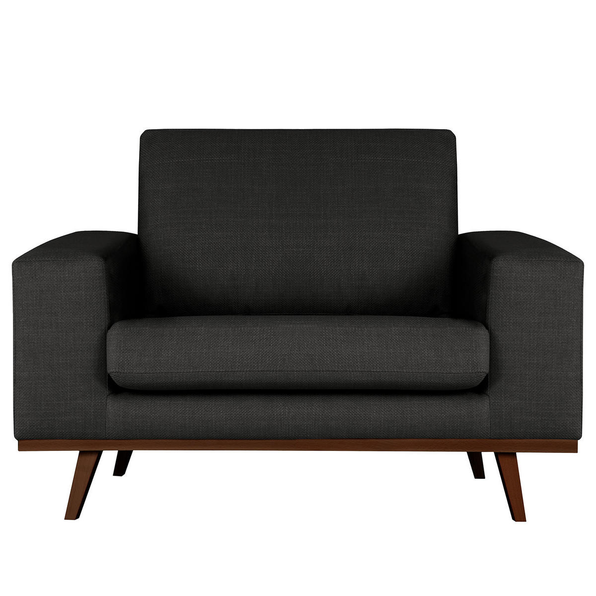 SESSEL - Buchefarben/Schwarz, Textil (122/81/88cm) - home24