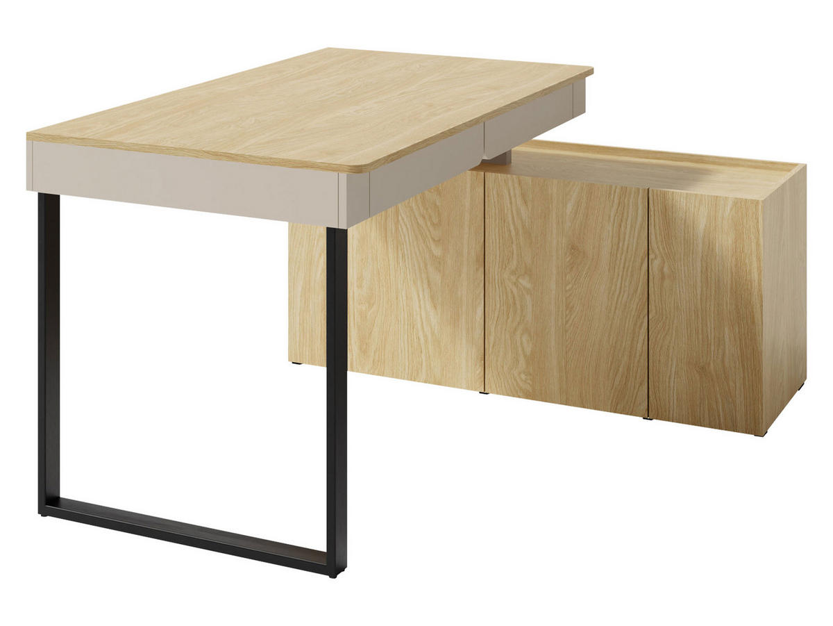 SCHREIBTISCH Luca LC10 - Sandfarben/Schwarz, Holzwerkstoff (63/228/75cm) - MIRJAN24
