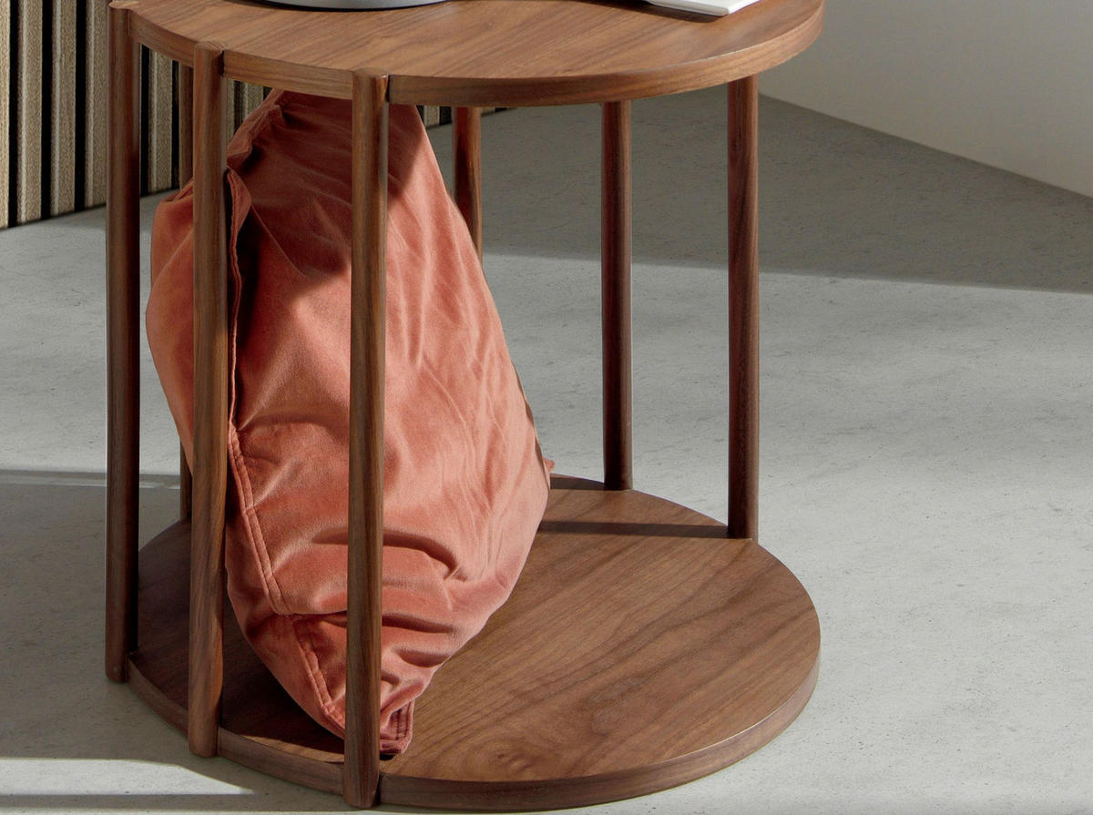 ECKTISCH Runder aus Nussbaumholz Ø45/47 cm - Nussbaumfarben/Walnussfarben, Holz/Holzwerkstoff (45/45/47cm) - ANGEL CERDA