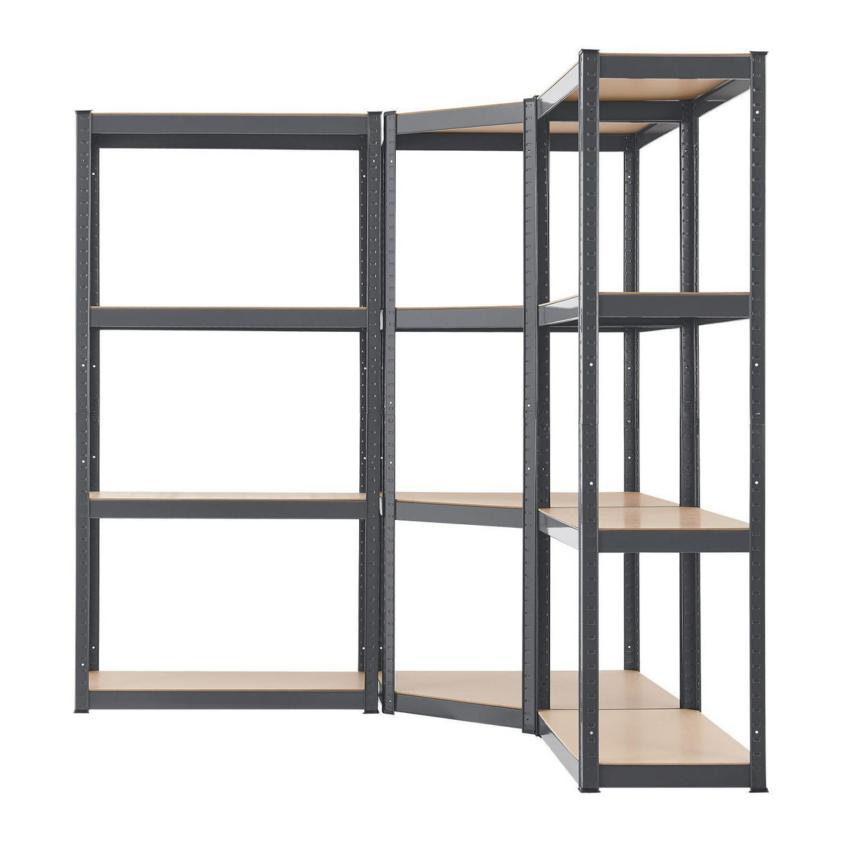 REGALSYSTEM Easy grau insgesamt 12 Böden (3er-Set) - Grau, Metall (155/160/155cm) - Juskys