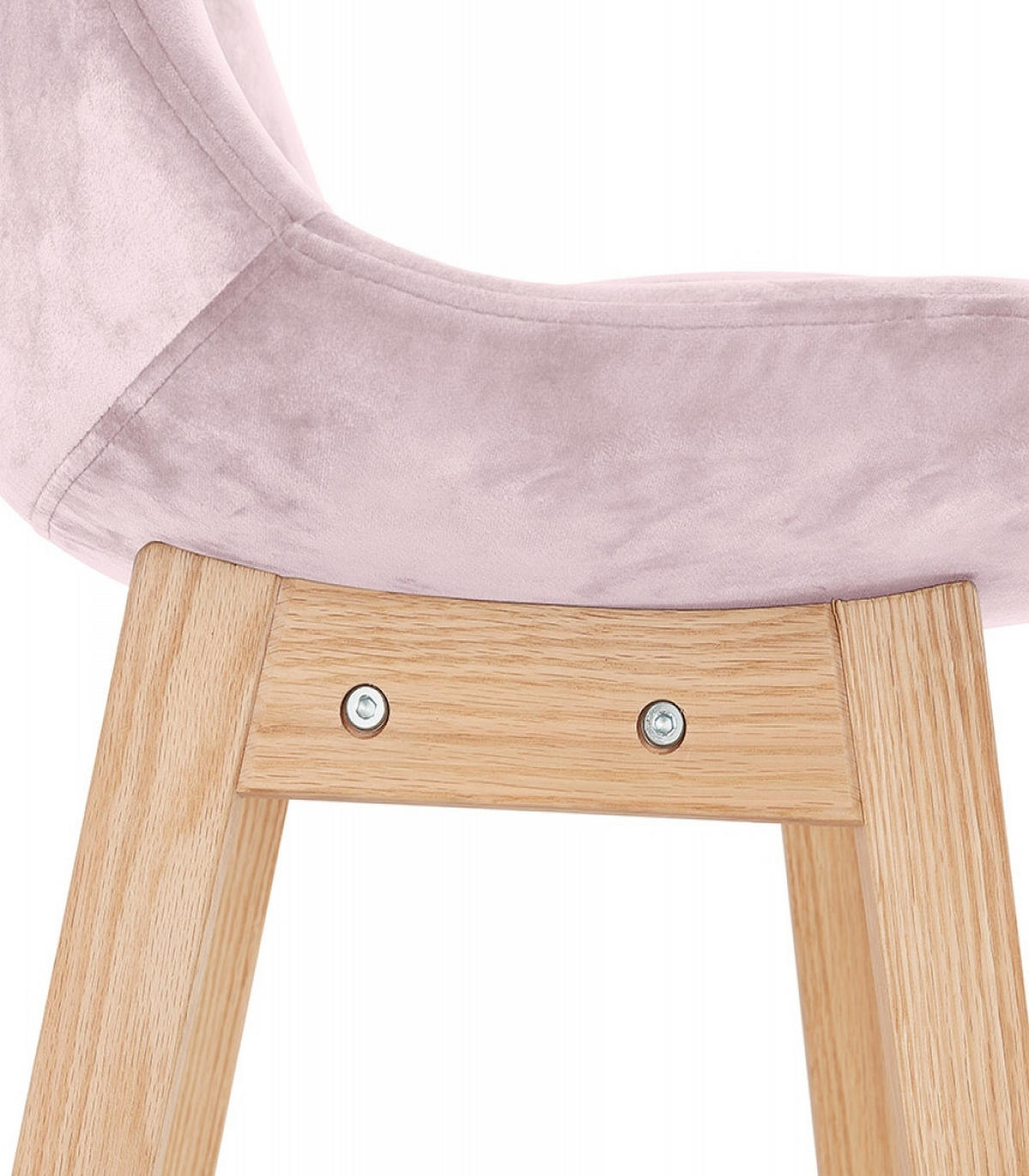 BARHOCKER mittelhoch mit Samt Sitz MORISS, Rosa-Beige 48x56x103 cm - Pink/Eichefarben, Eichenholz/Holz (48/103/56cm) - KADIMA DESIGN